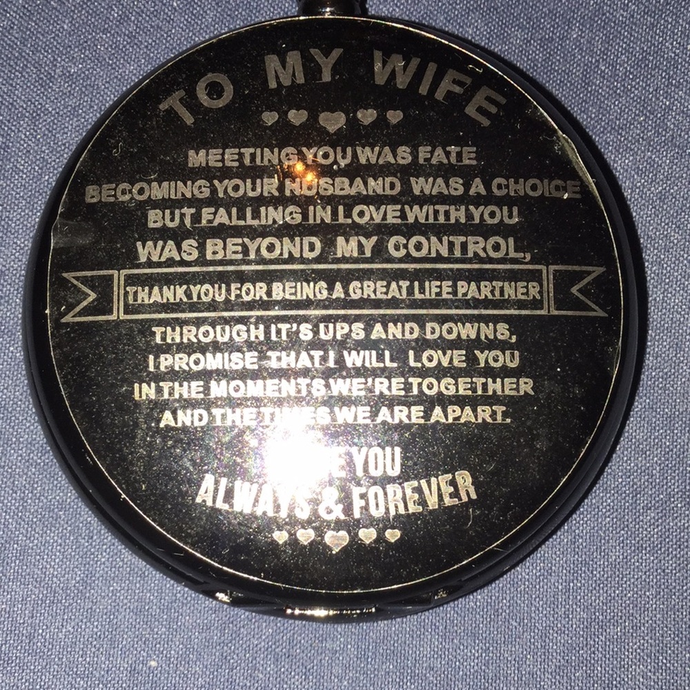 To my wife meeting you was fate pocket watch